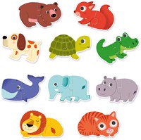 Djeco puzzle dúo animales - juguete educativo de cartón FSC-2