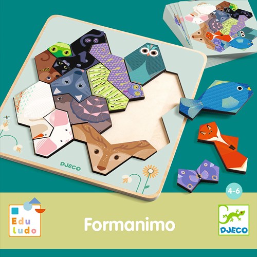 Djeco juguete educativo Eduludo Formanimo juego de formas de animales-3