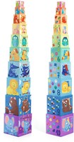 Djeco bloques de madera Rainbow blocks - cubos apilables coloridos FSC-2