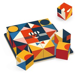 Djeco juego lógico Cubologic 16 - bloques de madera y desafíos