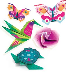 Djeco set de origami animales y flores tropicales papel FSC