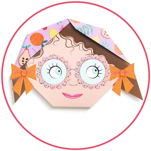 Djeco origami Pretty Faces - set creativo de plegado para niños-3