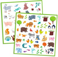 Djeco stickers animales - papel FSC - 160 unidades - set creativo