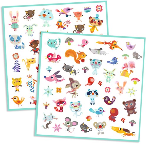 Djeco stickers Little Friends - 160 pegatinas animales papel FSC