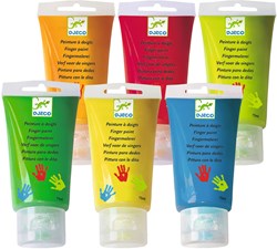 Djeco pintura de dedos colores set de 6 tubos para niños