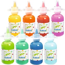 Djeco set de témperas 8 colores - pintura creativa para niños