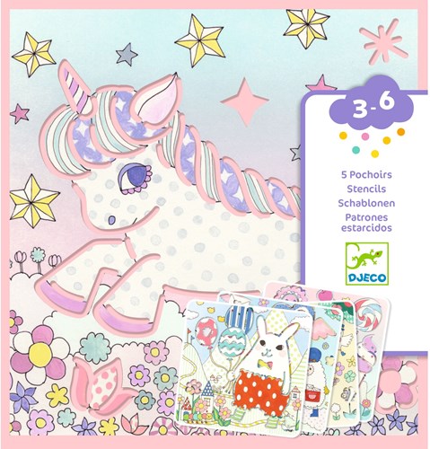 Djeco plantillas Kawaïland - set creativo de dibujo para niños-3