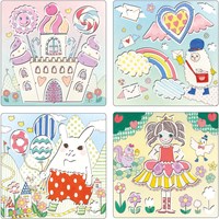 Djeco plantillas Kawaïland - set creativo de dibujo para niños-2