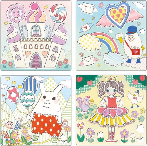 Djeco plantillas Kawaïland - set creativo de dibujo para niños-2