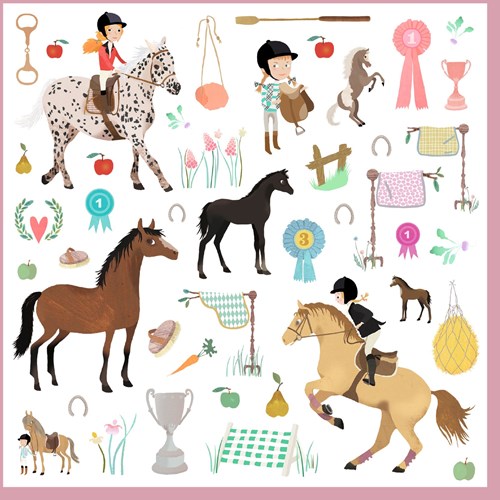 Djeco stickers caballos - 160 pegatinas creativas para niños-2