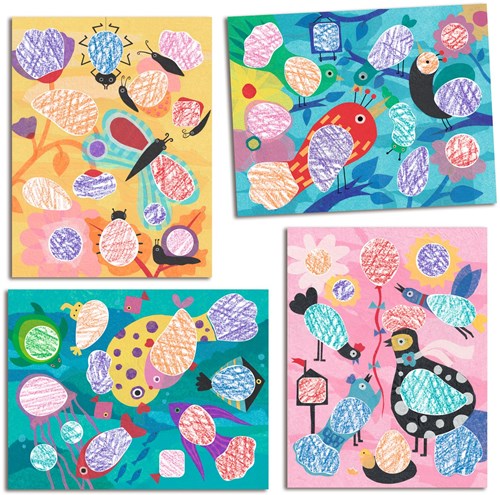 Djeco colores Birdie & Co - FSC MIX set de colorear para niños pequeños