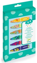 Djeco colores 6 crayones multicolores para niños