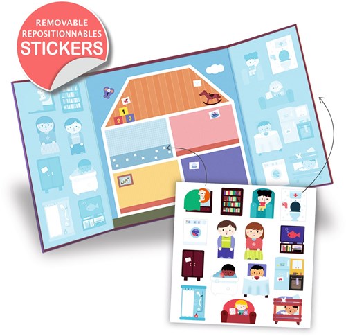 Djeco stickers casa - pegatinas vinílicas reutilizables para niños-2