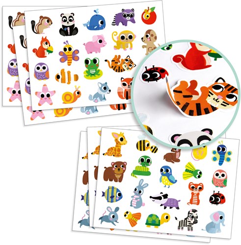 Djeco pegatinas animales bebé - FSC MIX - pegatinas grandes para niños pequeños-2