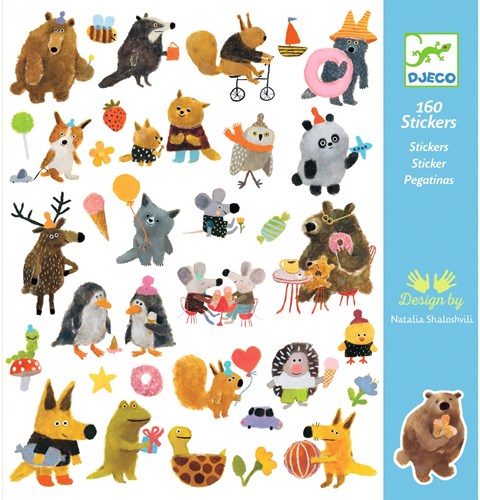 Djeco pegatinas Fluffy Friends - set creativo para niños-3