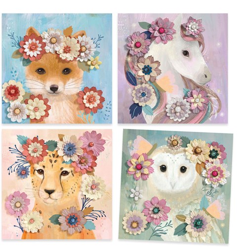 Djeco set creativo papel coronas de flores para niños
