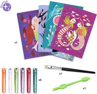 Djeco cuadros con purpurina Mermaids Lights set creativo-2