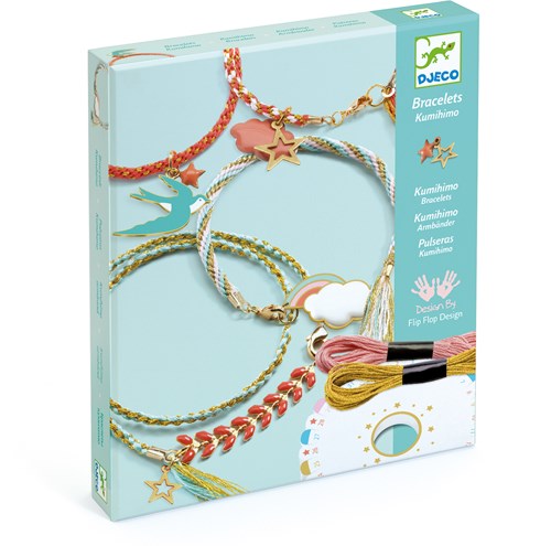 Djeco cuentas y joyas Celeste - Set de pulseras Kumihimo para manualidades-3