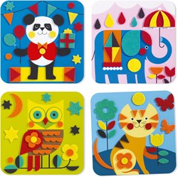Djeco set de collage animales suaves - pegatinas de fieltro FSC