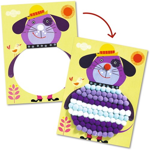 Djeco set creativa PomPom Puppies - collage perros creativos-2
