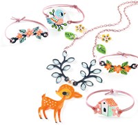 Djeco kit creativo plástico mágico cervatillo y pájaro FSC MIX juguete creativo