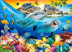 Castorland puzzle delfines animales tropicales 100 piezas