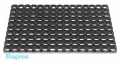 HQ felpudo de goma Domino negro 50x80cm - alfombra exterior resistente