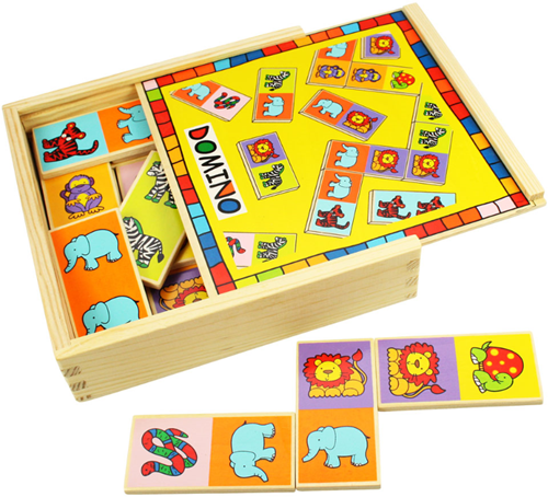 BigJigs juego dominó madera animales juguete educativo