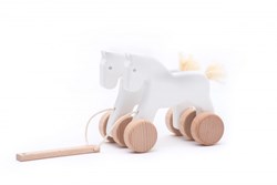 Bajo juguete educativo Double Horses - dúo de caballos de madera