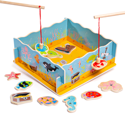 Bigjigs Juego de Pesca Magnético con Base
