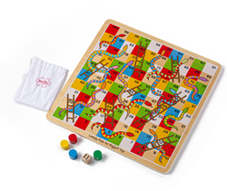 BigJigs juego de mesa de madera serpientes y escaleras clásico niños