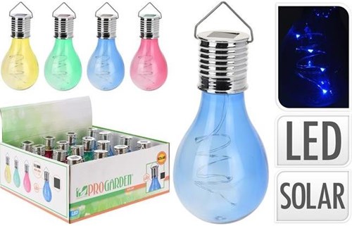 ProGarden lámpara solar jardín forma pera LED set de 4 multicolor