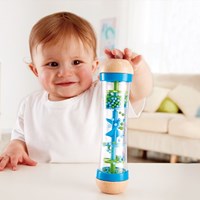 Hape palo de lluvia con cuentas - azul juguete musical sensorial