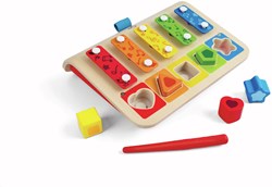 Hape xilófono clasificador de formas juguete musical de madera para niños