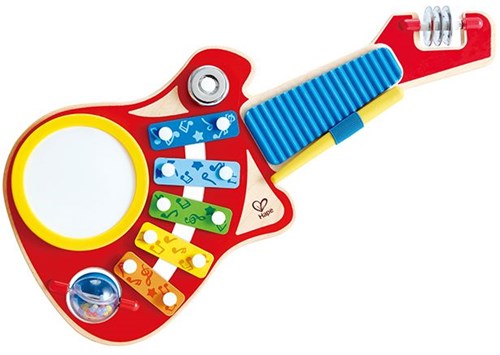 Hape instrumento musical 6-en-1 guitarra de juguete de madera para niños-2