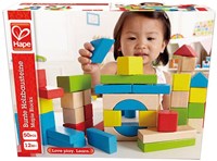Hape bloques apilables de madera 50 piezas juguete de construcción colorido-3