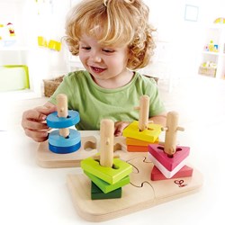 Hape puzzle de madera para clasificar - puzzle creativo con clavijas para niños pequeños