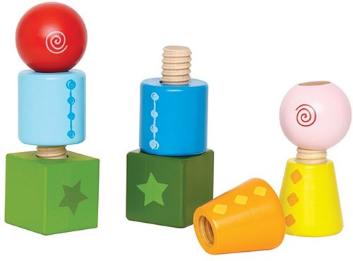 Hape bloques de madera para enroscar - juguete educativo - 8 piezas-2
