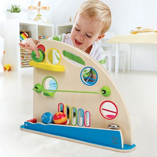 Hape pista de canicas de madera juguete colorido - circuito para niños