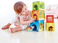 Hape torre apilable cartón Pepe & friends juguete educativo