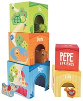 Hape torre apilable cartón Pepe & friends juguete educativo-2