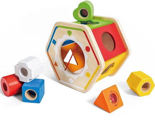 Hape juguete educativo de madera clasificador de formas multicolor-2