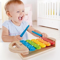 Hape xilófono arcoíris instrumento musical de madera para niños