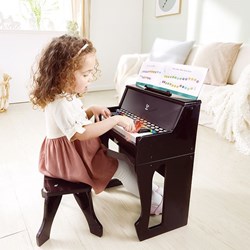 Hape piano con luces negro - juguete musical con taburete