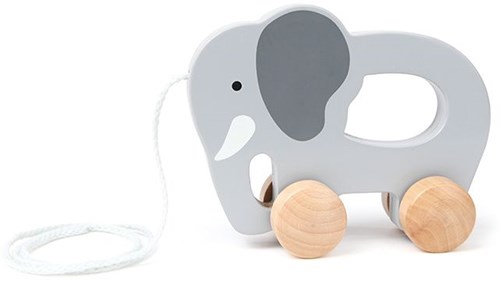 Hape elefante de madera para arrastrar - juguete de empujar y tirar para niños-2