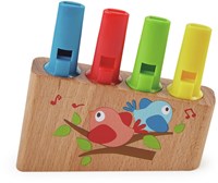 Hape flauta de pan de madera arcoíris instrumento musical para niños