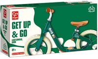 Hape bicicleta de equilibrio aprender a montar verde con asiento ajustable y manillares de corcho-2