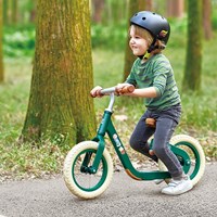Hape bicicleta de equilibrio aprender a montar verde con asiento ajustable y manillares de corcho