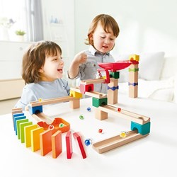 Hape pista de canicas domino bloque set - juguete educativo para niños