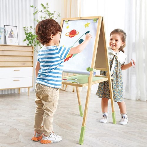 Hape caballete de bambú Step Up - juguete creativo para niños